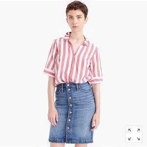 J.Crew Short-sleeve button-up shirt in wide stripe